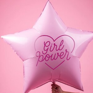 Большой фольгированный шар звезда Girl Power