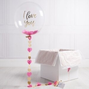 Коробка с воздушными шарами «Я тебя люблю»