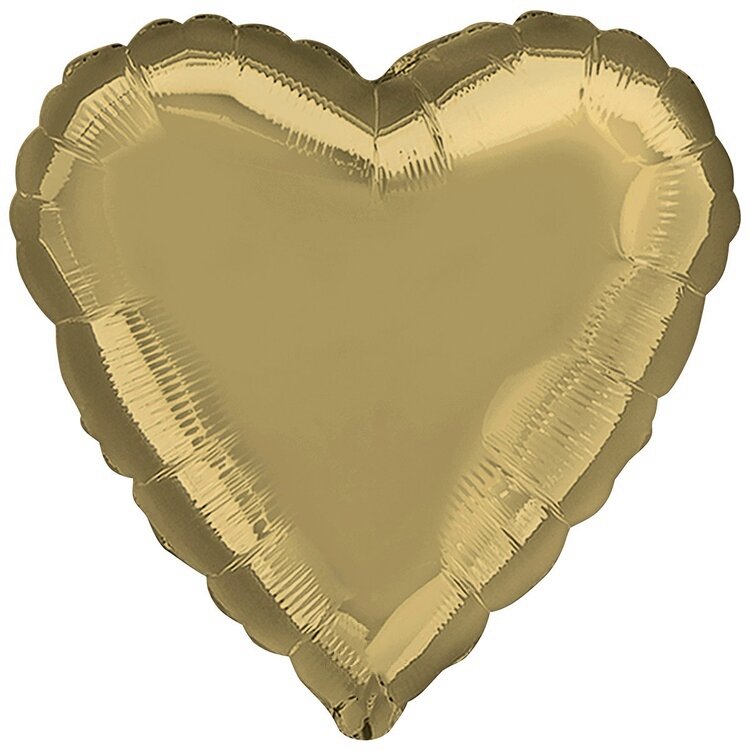 Шар сердце 18" металлик Белое золото