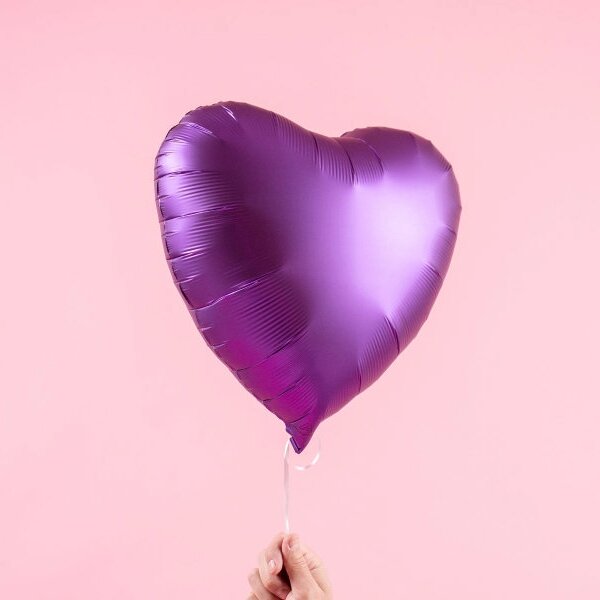 Шар сердце 18" Сатин Purple Roayle
