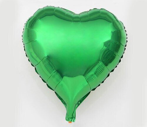 Шар сердце 18" металлик Зеленый