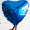 Шар сердце 18" металлик Синий