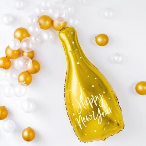 Шар фигура Бутылка HAPPY NEW YEAR Gold ПД