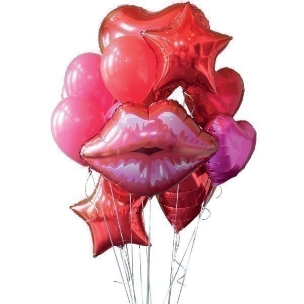 Букет из шаров на День Святого Валентина «Яркая любовь»